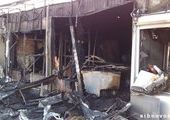 В Красноярске на улице Воронова сгорел торговый павильон