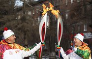 В Абакане факелоносец загорелся от Олимпийского огня (есть видео)