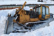 В Красноярском крае под лед провалился бульдозер