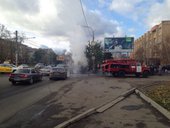 Автобус загорелся на маршруте в Красноярске