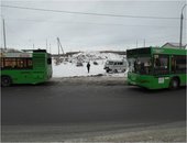 Два автобуса не поделили дорогу возле Бадалыка
