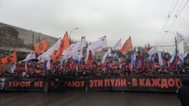 Траурное шествие в память о Борисе Немцове состоялось в Москве