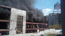 На стройплощадке в Красноярске произошел пожар