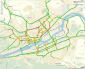 Утренние пробки в Красноярске продолжаются