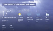 Наступившая неделя будет пасмурной и дождливой - прогноз погоды в Красноярске